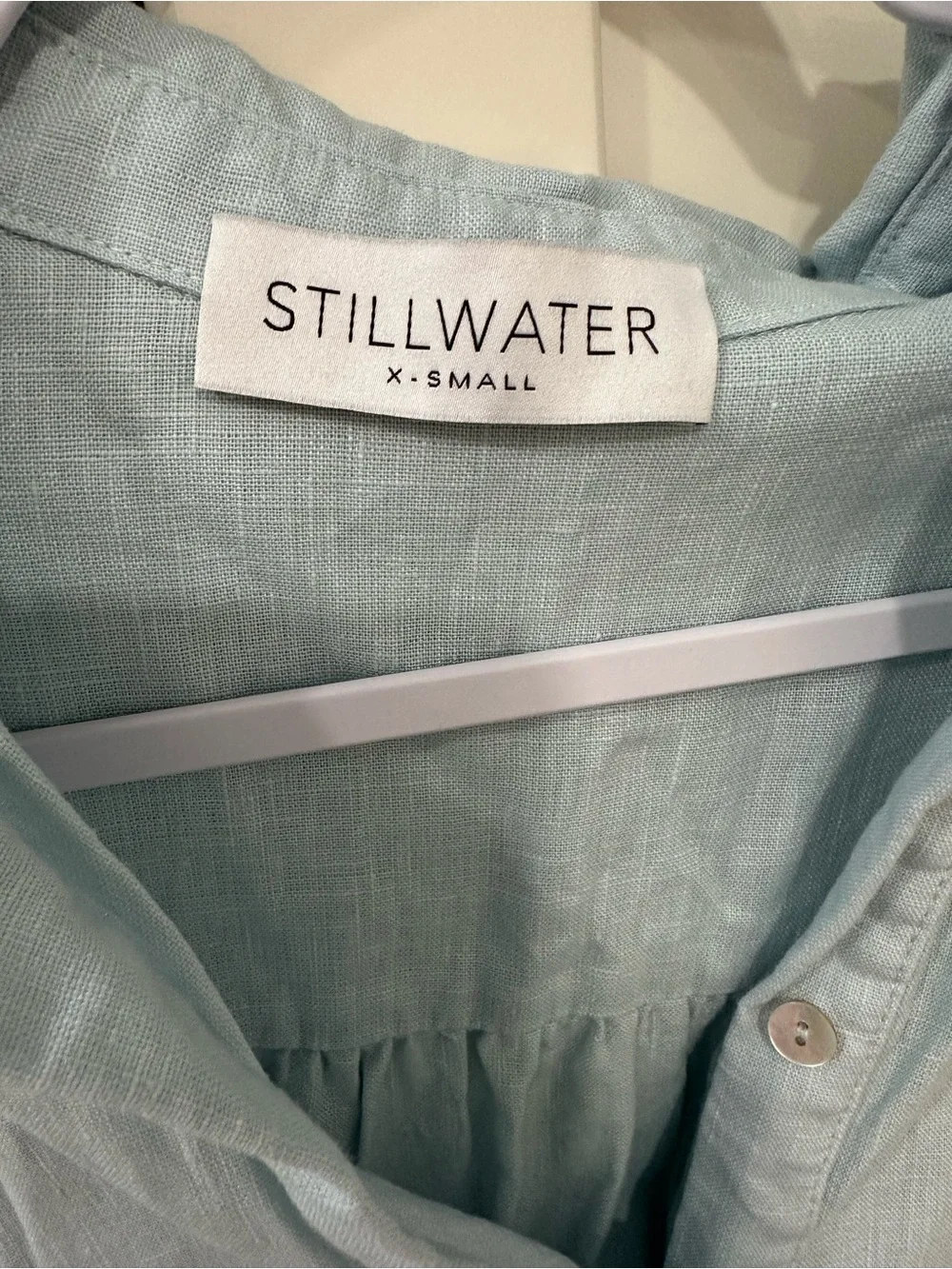The Linen Voile Kaftan Dress - Baby Blue - Picture 7 of 7